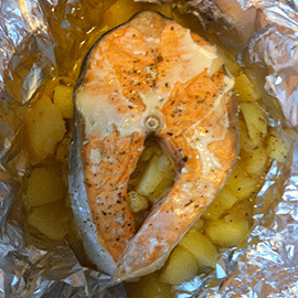 Salmó a la papillota